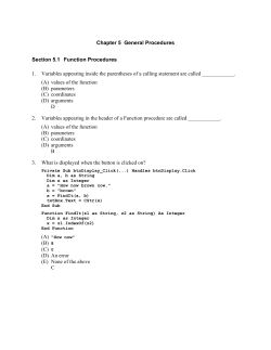 Chapter 4 - Procedures