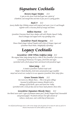 Signature Cocktails