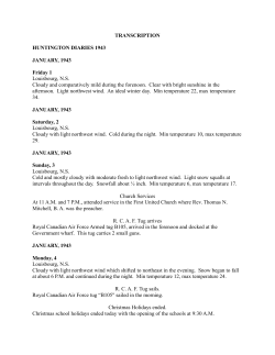 Huntington Diary ~ 1943 - Cape Breton Regional Library