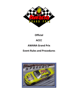 Official ACCC AWANA Grand Prix Event Rules and Procedures
