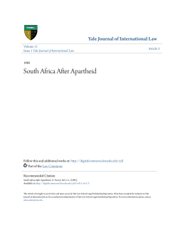 South Africa After Apartheid - Yale Law School Legal Scholarship