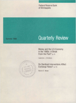 Money and the U.S. Economy in the 1980s: A Break From the Past?