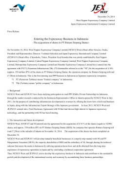 Entering the Expressway Business in Indonesia