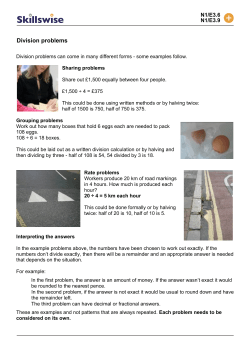 Division problems - Ashley Road School