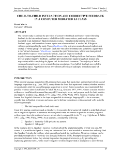 child-to-child interaction and corrective feedback in a computer