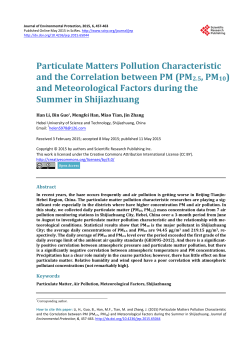 Particulate Matters Pollution Characteristic and the Correlation