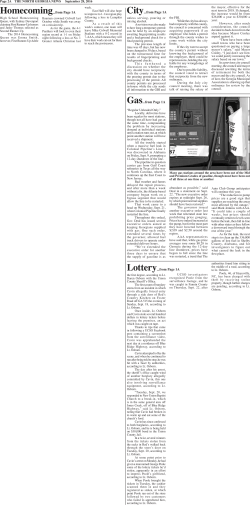 Lottery...from Page 1A City...from Page 1A Homecoming...from Page
