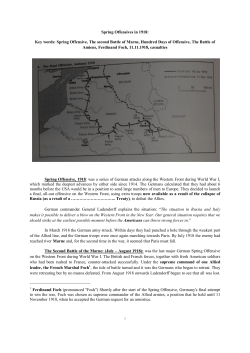 Spring Offensives in 1918.WWI