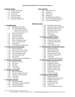 Math6.org Activities for Fraction Readiness