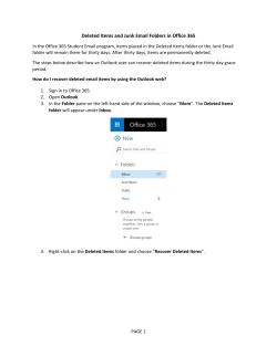 Deleted Items and Junk Email Folders in Office 365