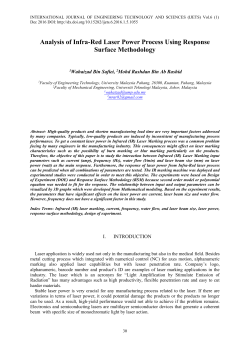 Analysis of Infra-Red Laser Power Process Using Response Surface