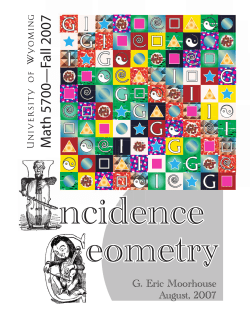 Incidence Geometry