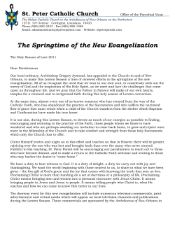 The Springtime of the New Evangelization