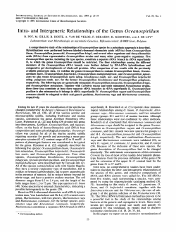 Intra- and Intergeneric Relationships of the Genus Oceanospirillurn