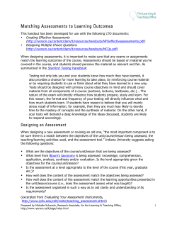 Matching Assessments to Learning Outcomes