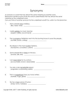 Synonyms - TLS Books