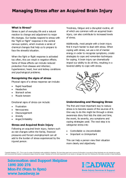 Managing Stress after an Acquired Brain Injury