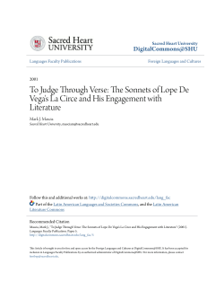 The Sonnets of Lope De Vega`s La Circe and His Engagement with
