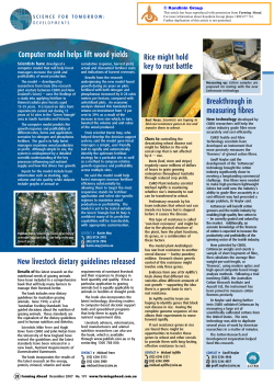 New livestock dietary guidelines released Rice might hold key to