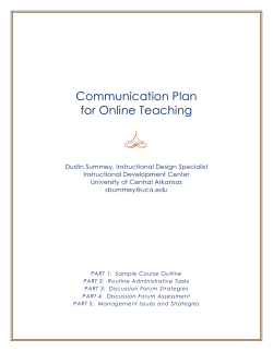 Communication Plan for Online Teaching