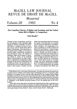 The Canadian Charter of Rights and Freedoms and the United