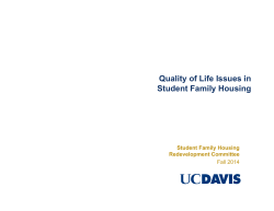 Quality of Life Issues in Student Family Housing