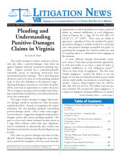 Pleading and Understanding Punitive-Damages