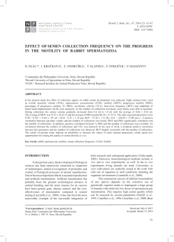 effect of semen collection frequency on the progress in the motility of