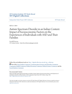Autism Spectrum Disorder in an Indian Context