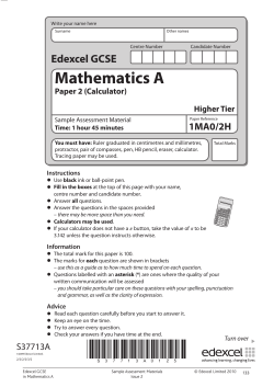June 2012 GCSE Mathematics Higher Calc 1MA0/2H