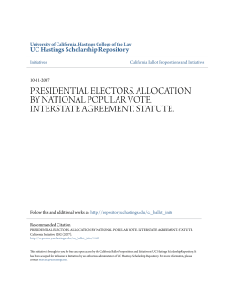 presidential electors. allocation by national popular vote. interstate
