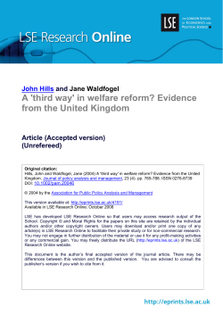 A `third way` in welfare reform?