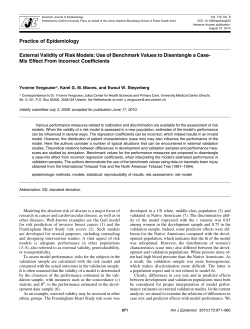 External Validity of Risk Models: Use of Benchmark Values to