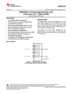 DS90CR218A 3.3VRising Edge Data Strobe