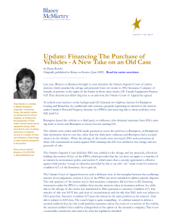 Update: Financing The Purchase of Vehicles