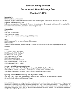 Alcohol and Corkage Service Fees