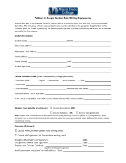 Petition to Assign Gordon Rule Writing Equivalency