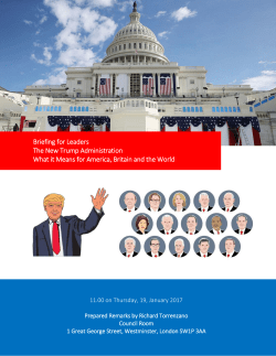Briefing for Leaders The New Trump Administration What it Means