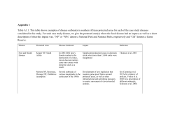 Appendix 1 Table A1.1. This table shows examples of disease