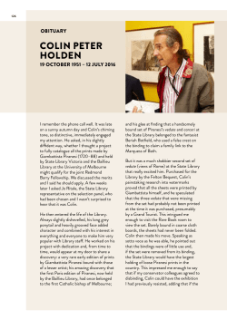 Obituary: Colin Peter Holden