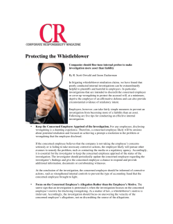 Protecting the Whistleblower