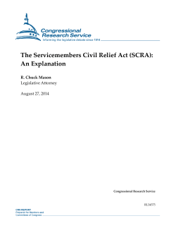 The Servicemembers Civil Relief Act (SCRA): An Explanation
