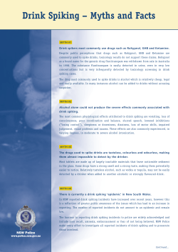 Drink Spiking &ndash; Myths and Facts