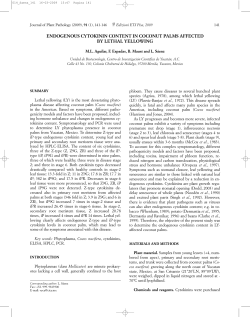 endogenous cytokinin content in coconut palms affected