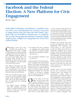 Facebook and the Federal Election: A New