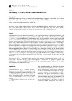 The history of photosynthetic thermoluminescence
