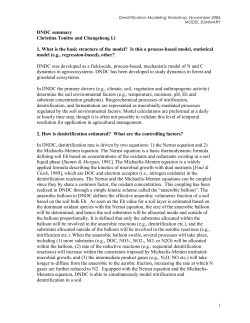 DNDC summary Christina Tonitto and Changsheng Li 1. What is the