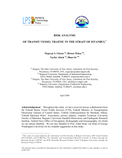 Risk Analysis of Transit Vessel Traffic in the Strait of Istanbul