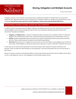 Outlook 2010: Guide to Shared Accounts, Mailboxes and Calendars