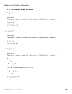 The domain of a square root function only includes